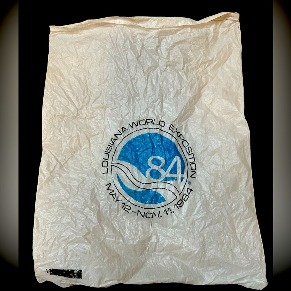 1984 Worlds Fair New Orleans - used plastic bag 10.5” x 8.5”
